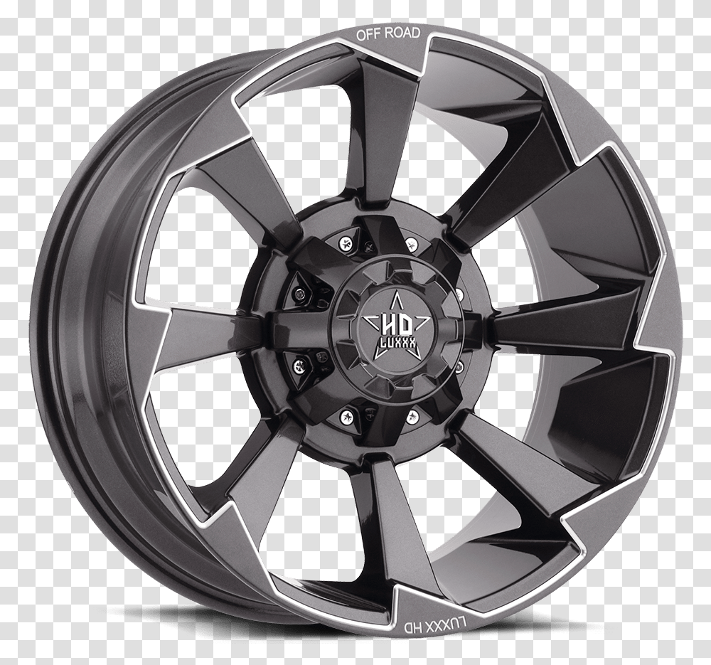 Luxxx Off Road Lhd16 Lava Grey Milled Laser Cut Rim, Wheel, Machine, Alloy Wheel, Spoke Transparent Png