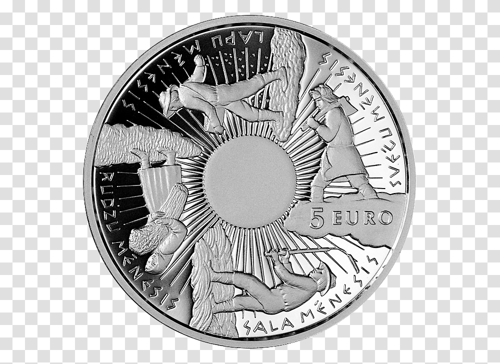 Lv 2014 5euro Seasons A 5 Euro Coin Of The Seasons, Money, Person, Human, Silver Transparent Png