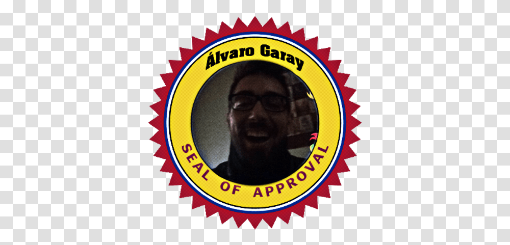 Lvaro Garay Pedobear Seal Of Approval, Label, Text, Poster, Person Transparent Png