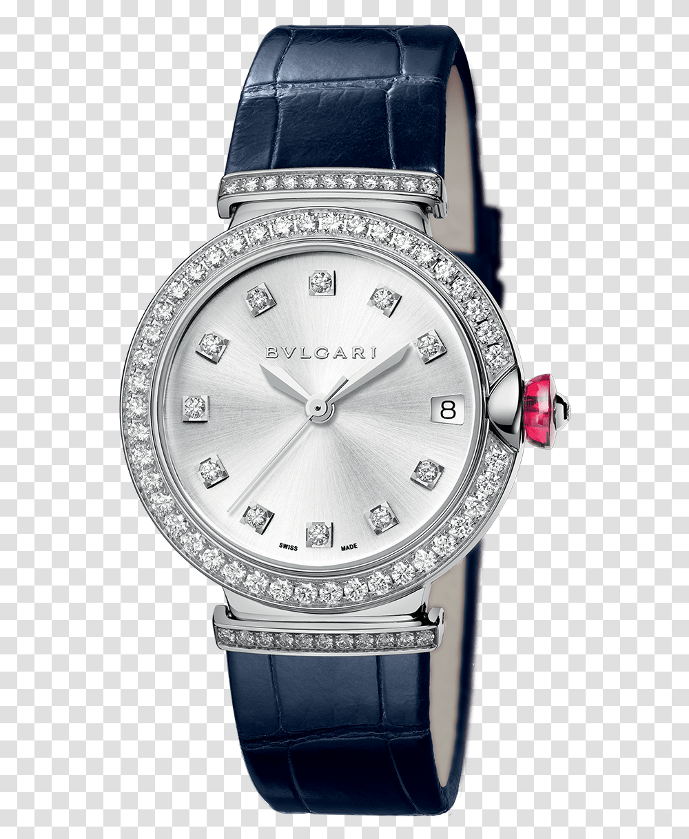 Lvcea Watch Bvlgari Silver Watch With Diamond, Wristwatch Transparent Png