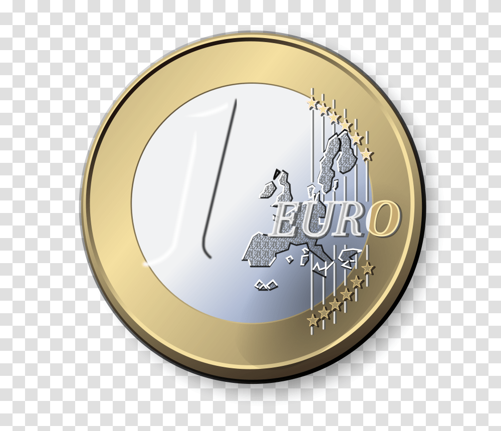 LX One Euro Coin, Finance, Money, Gold, Nickel Transparent Png