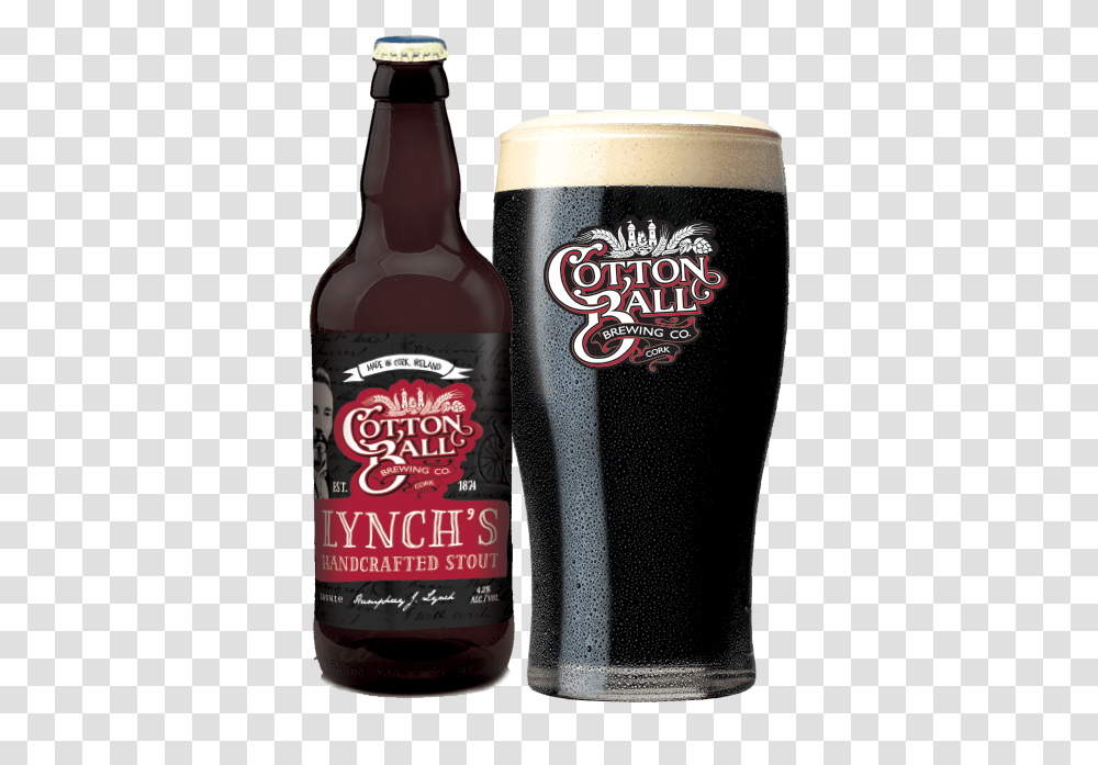 Lynch S Stout Alcohol With Cotton In The Name, Beer, Beverage, Drink, Bottle Transparent Png