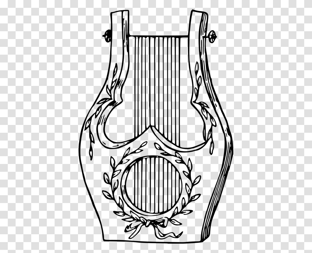 Lyre Drawing Musical Instruments String Instruments Free, Gray, World Of Warcraft Transparent Png