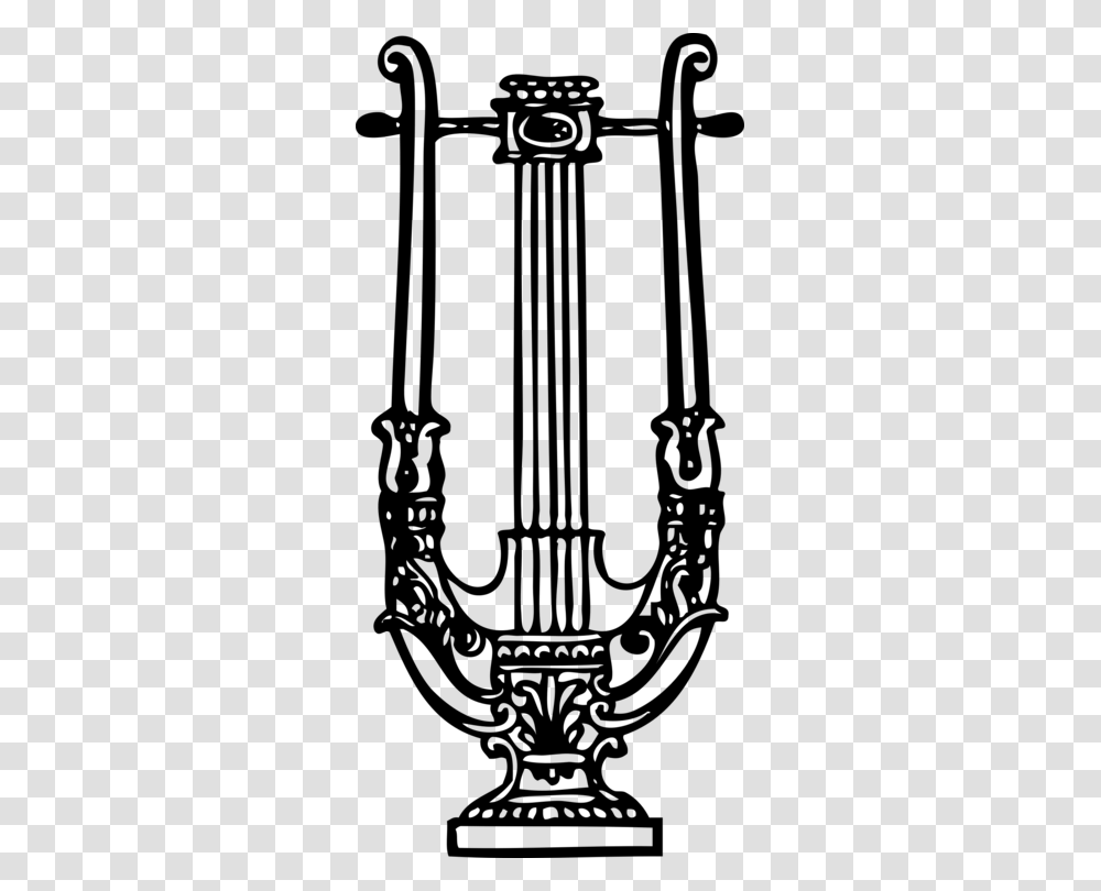 Lyre Harp Musical Instruments Line Art Free Commercial Clipart, Gray, World Of Warcraft Transparent Png