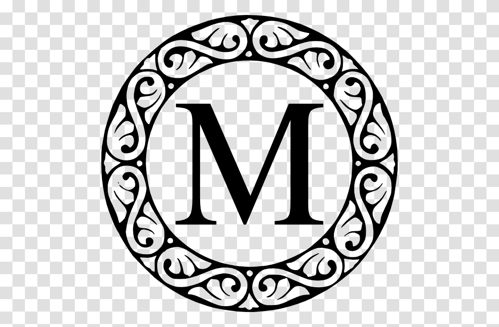 M Circle Monogram Clip Art, Logo, Trademark, Stencil Transparent Png