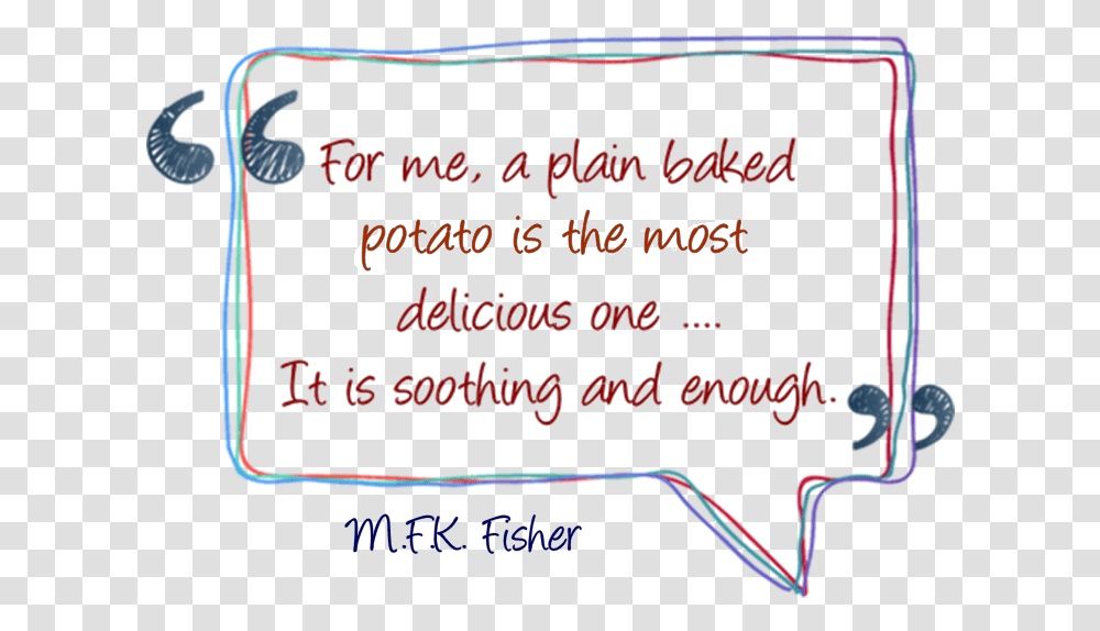 M F K Fisher Baked Potato Quuote Fte De La Musique, Label, Handwriting, Alphabet Transparent Png