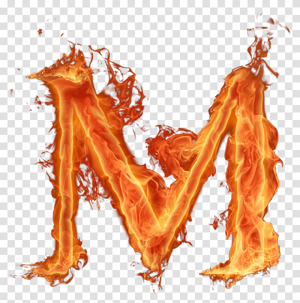 M Fire Letter, Flame, Person, Human, Pattern Transparent Png