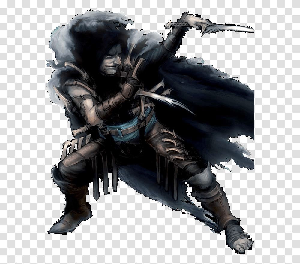 M Halfling Rogue Assassin Cloak Daggers Eldritch Knight Halfling Rogue Assassin, Person, Human, Duel, Samurai Transparent Png