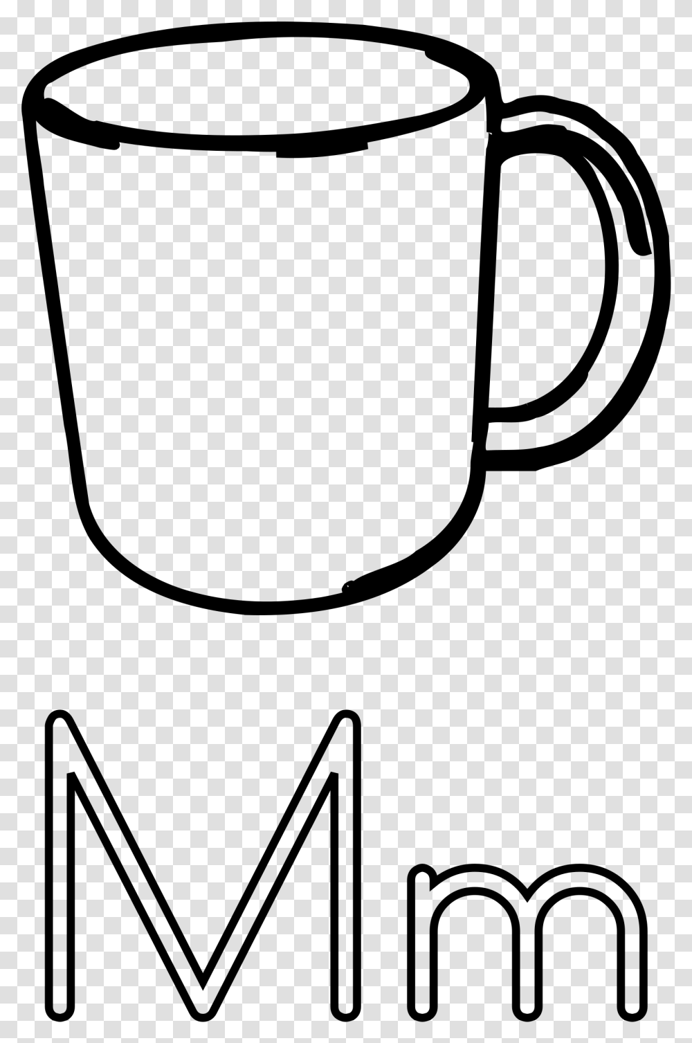 M Is For Mug Clip Arts Clip Art Of Mug Black And White, Gray, World Of Warcraft Transparent Png