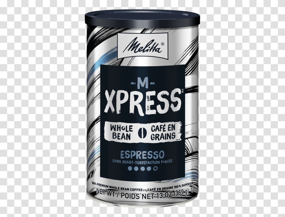 M Xpress 13 Oz368g Whole Bean Melita Xpress Ground Coffee, Tin, Can, Aluminium, Spray Can Transparent Png