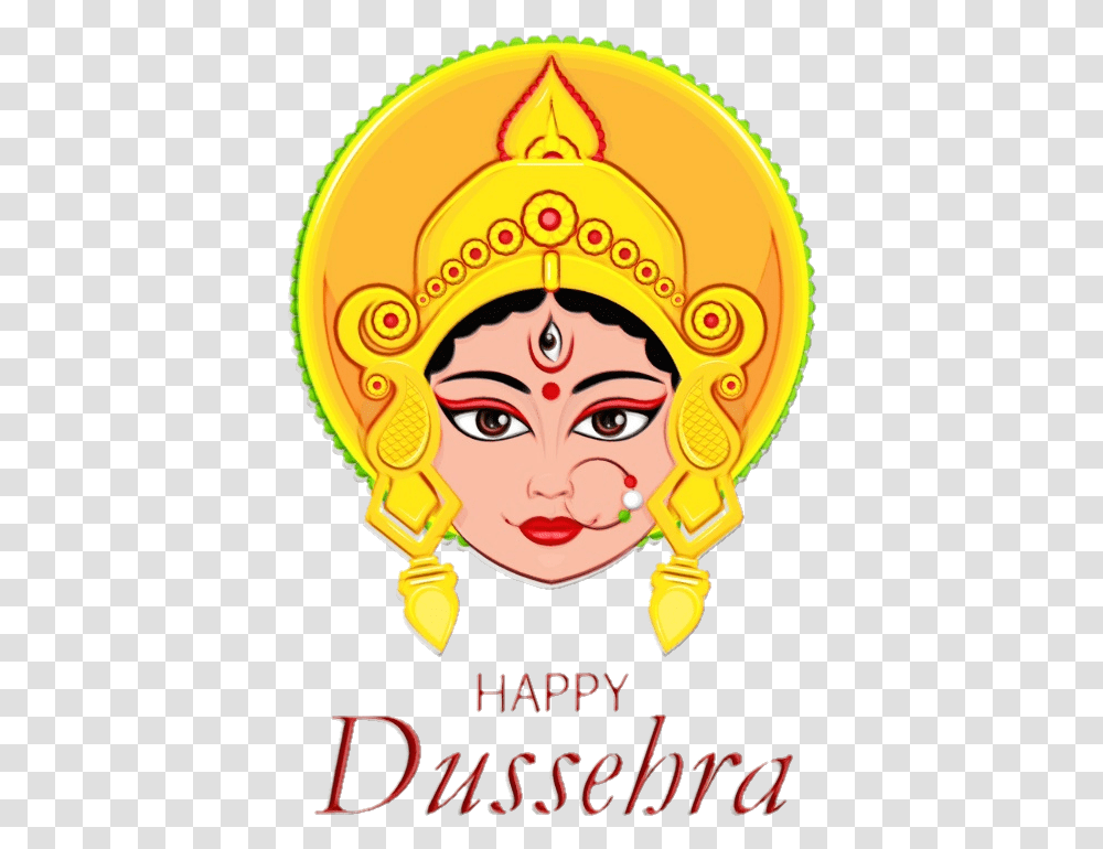 Maa Durga Face Clipart, Head, Crowd, Poster, Advertisement Transparent Png