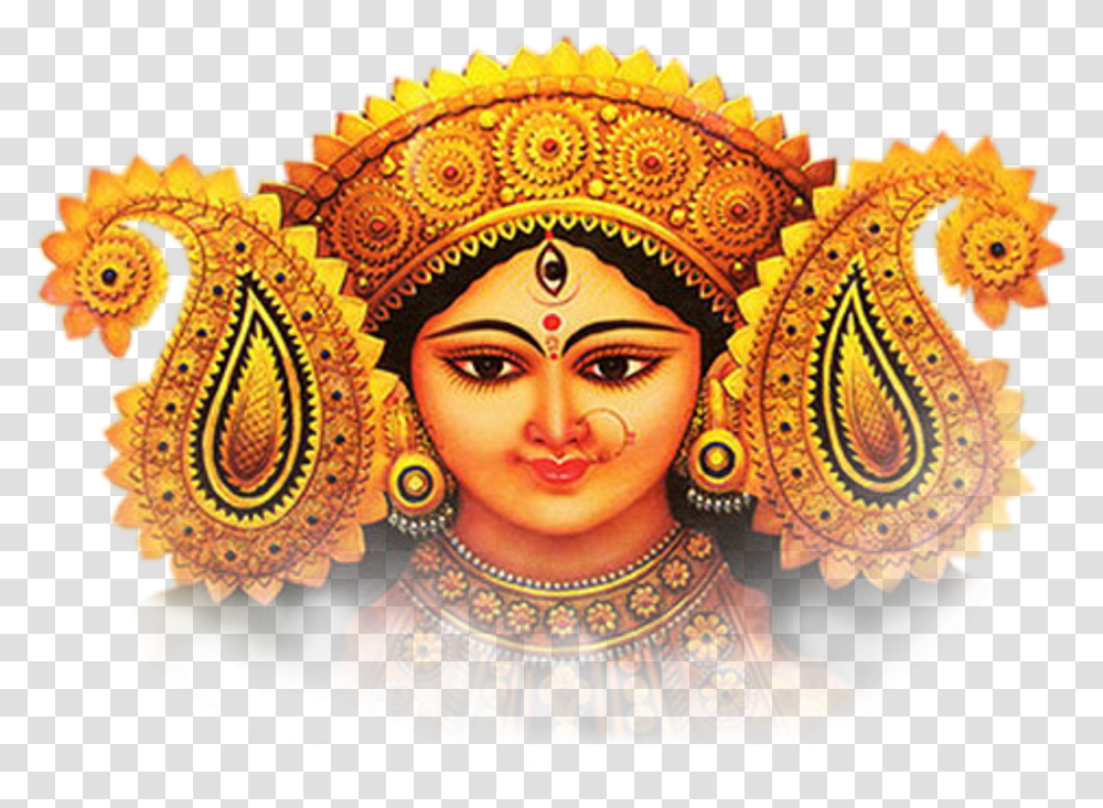 Maa Durga Hd Face Navratri 2020 In March, Crowd, Person, Human, Carnival Transparent Png
