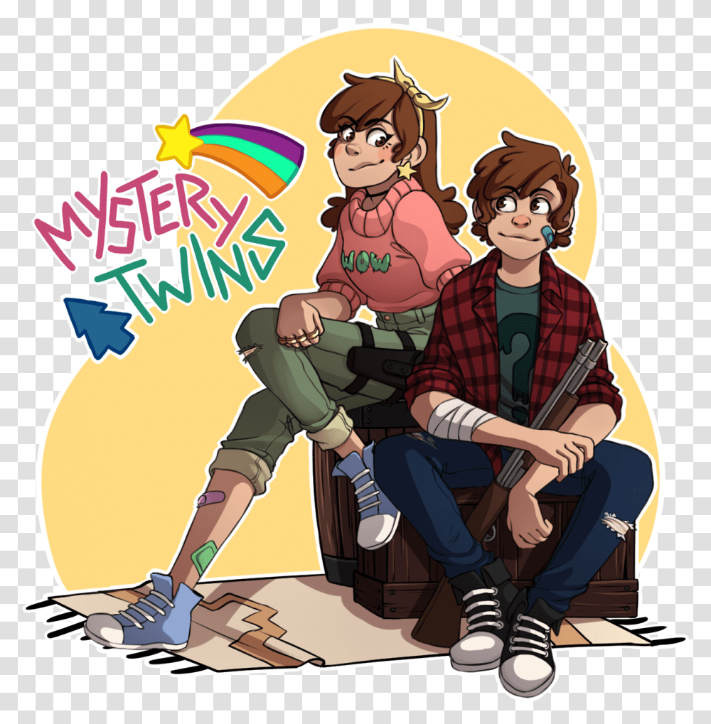 Mabel Amp Dipper Pines The Mystery Twins Paranormal Mabel And Dipper Fanart, Comics, Book, Person, Human Transparent Png