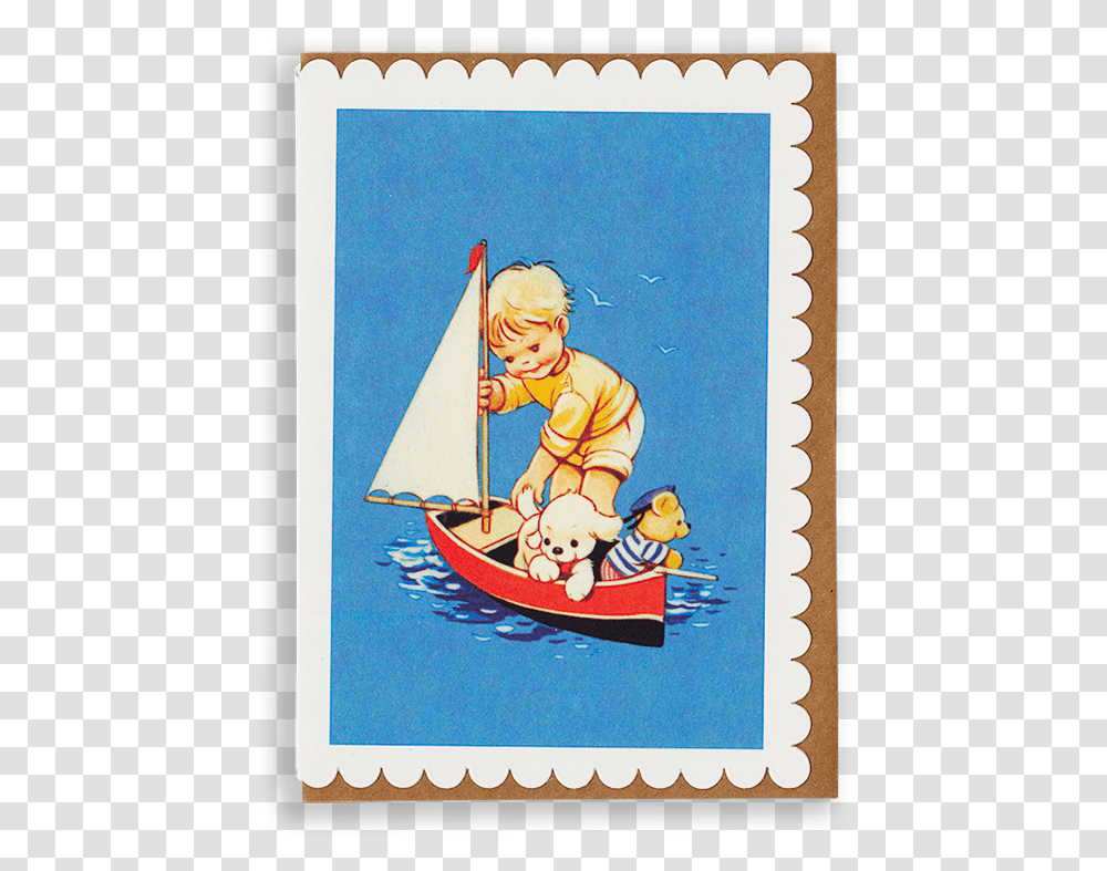 Mabel Lucie Attwell Out To Sea Toy Boat Greetings Card Postage Stamp, Person, Human, Envelope, Mail Transparent Png