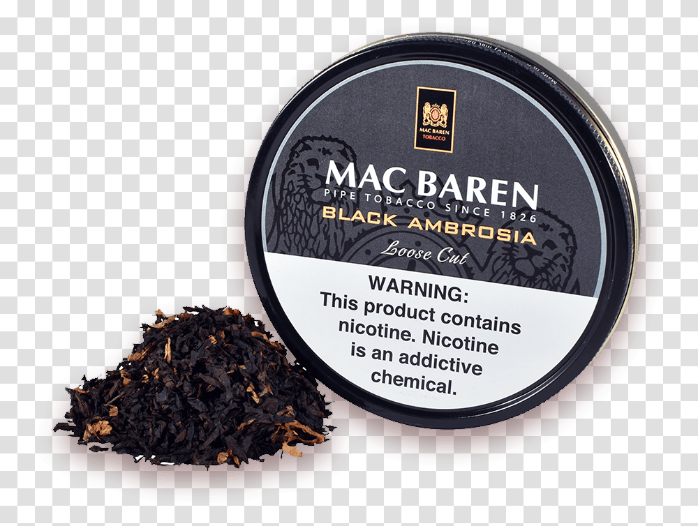 Mac Baren Black Ambrosia Is A Unique Aromatic Smoke Nilgiri Tea, Beverage, Drink, Label Transparent Png