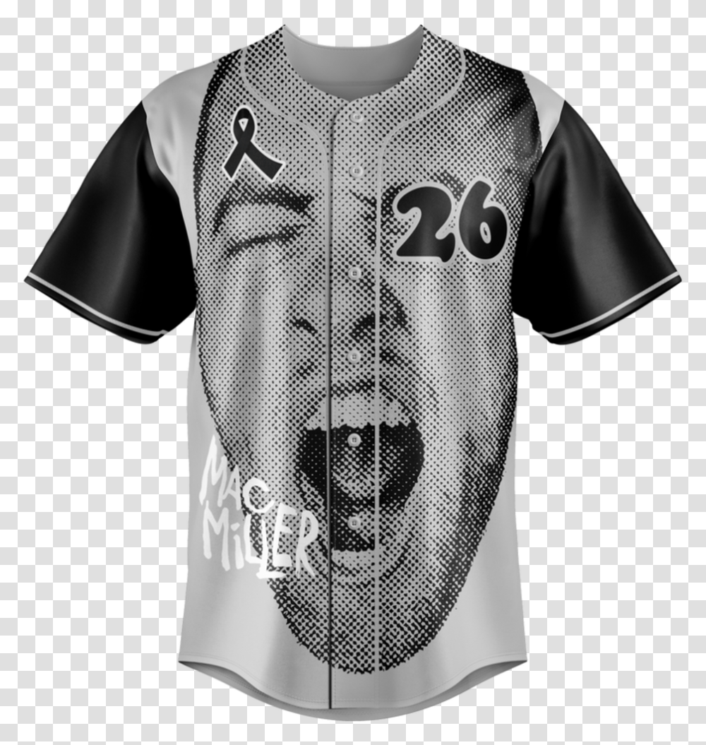 Mac Miller Forever Baseball Jersey Mac Miller Rip Baseball Jersey, Clothing, Apparel, Shirt, Person Transparent Png