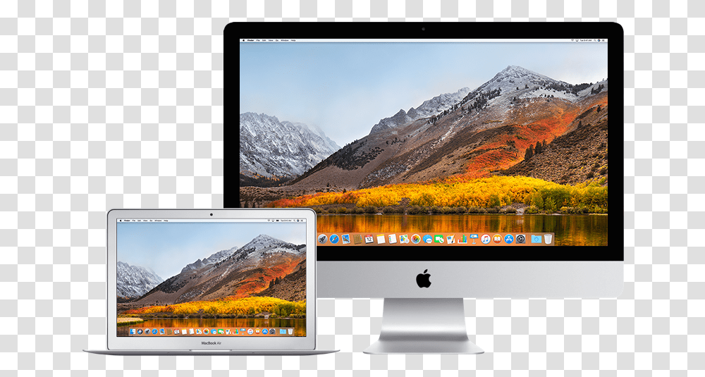Mac Os Home Screen, LCD Screen, Monitor, Electronics, Mountain Transparent Png