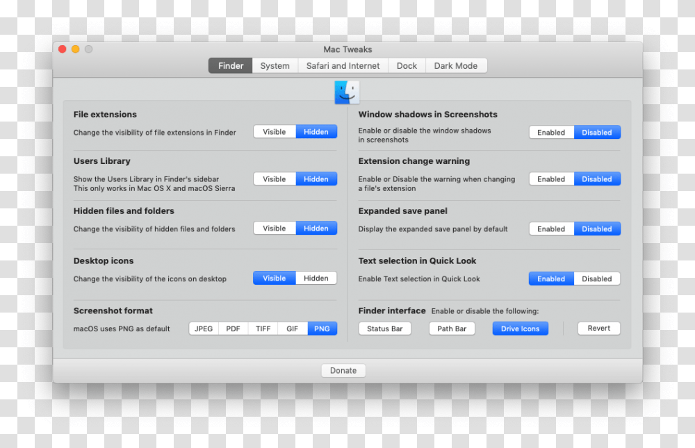 Mac Tweaks 1.5, File, Menu, Webpage Transparent Png