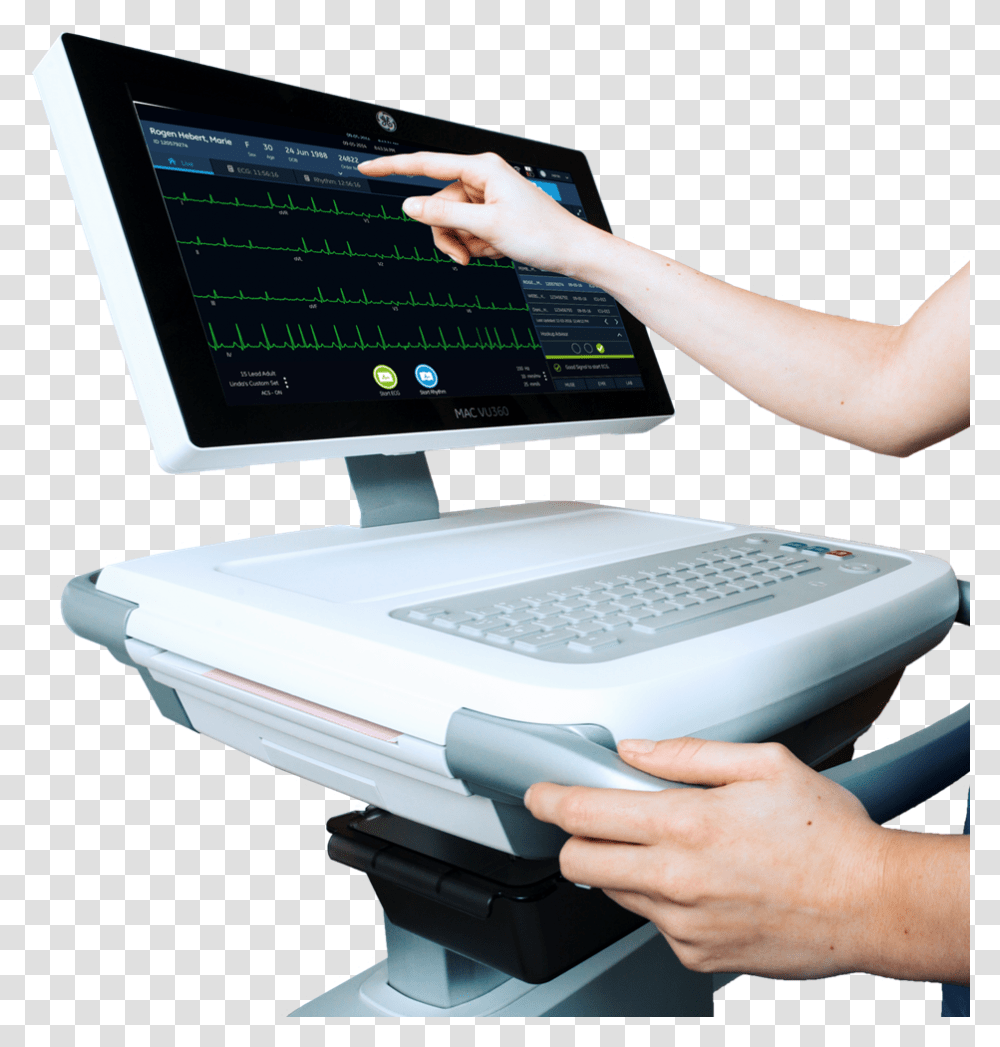 Mac Vu360 Ge Healthcare, Person, Human, Computer Keyboard, Computer Hardware Transparent Png