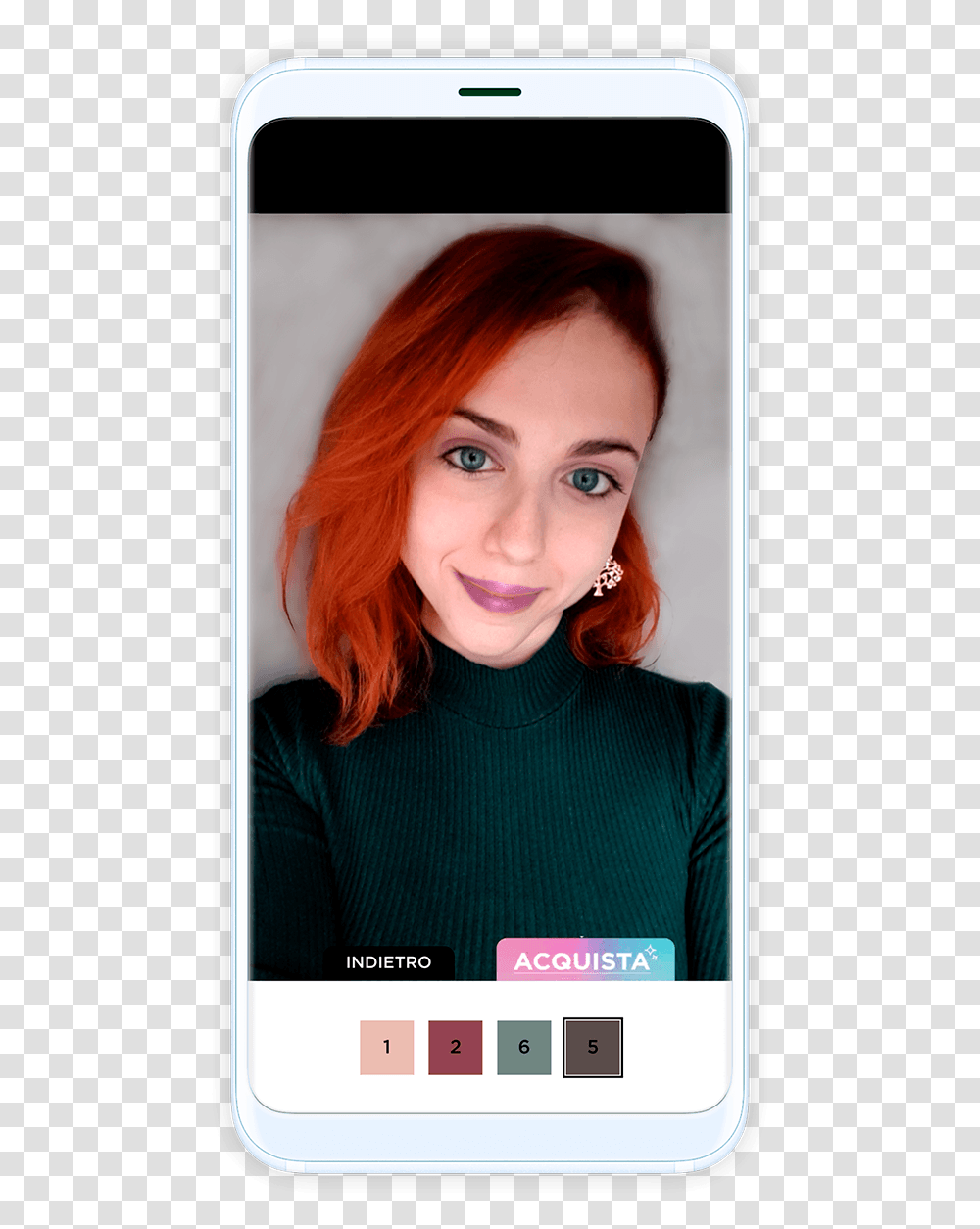 Macaco Make Up Red Hair, Face, Person, Smile, Mobile Phone Transparent Png