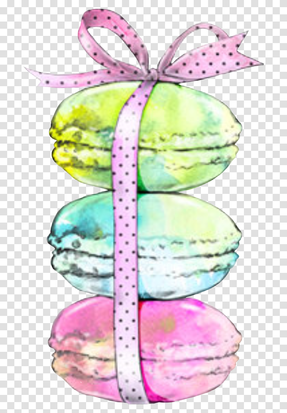 Macaroons Sweetspastelstumblr Watercolor Sticker Illustration, Food, Plant, Cream, Dessert Transparent Png