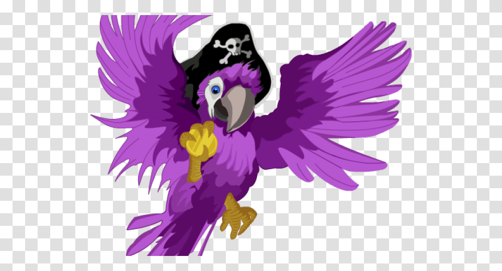 Macaw Clipart Pirate Parrot Clip Art, Purple, Bird, Animal, Costume Transparent Png