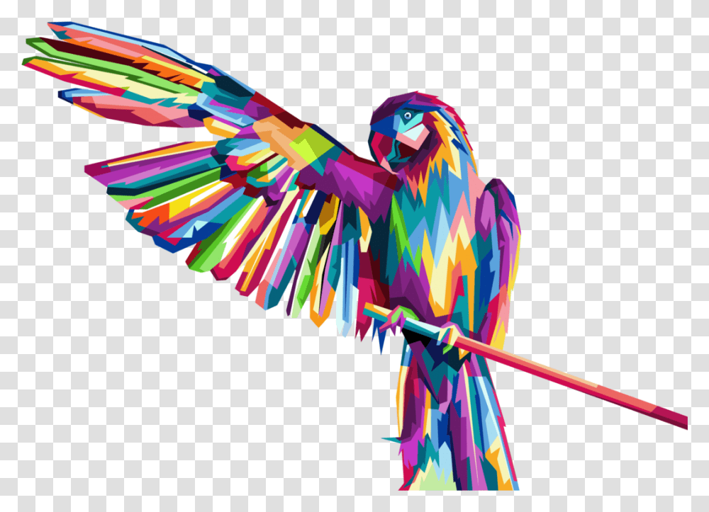 Macawparrotvertebrate Pop Art Bird, Animal, Flying Transparent Png