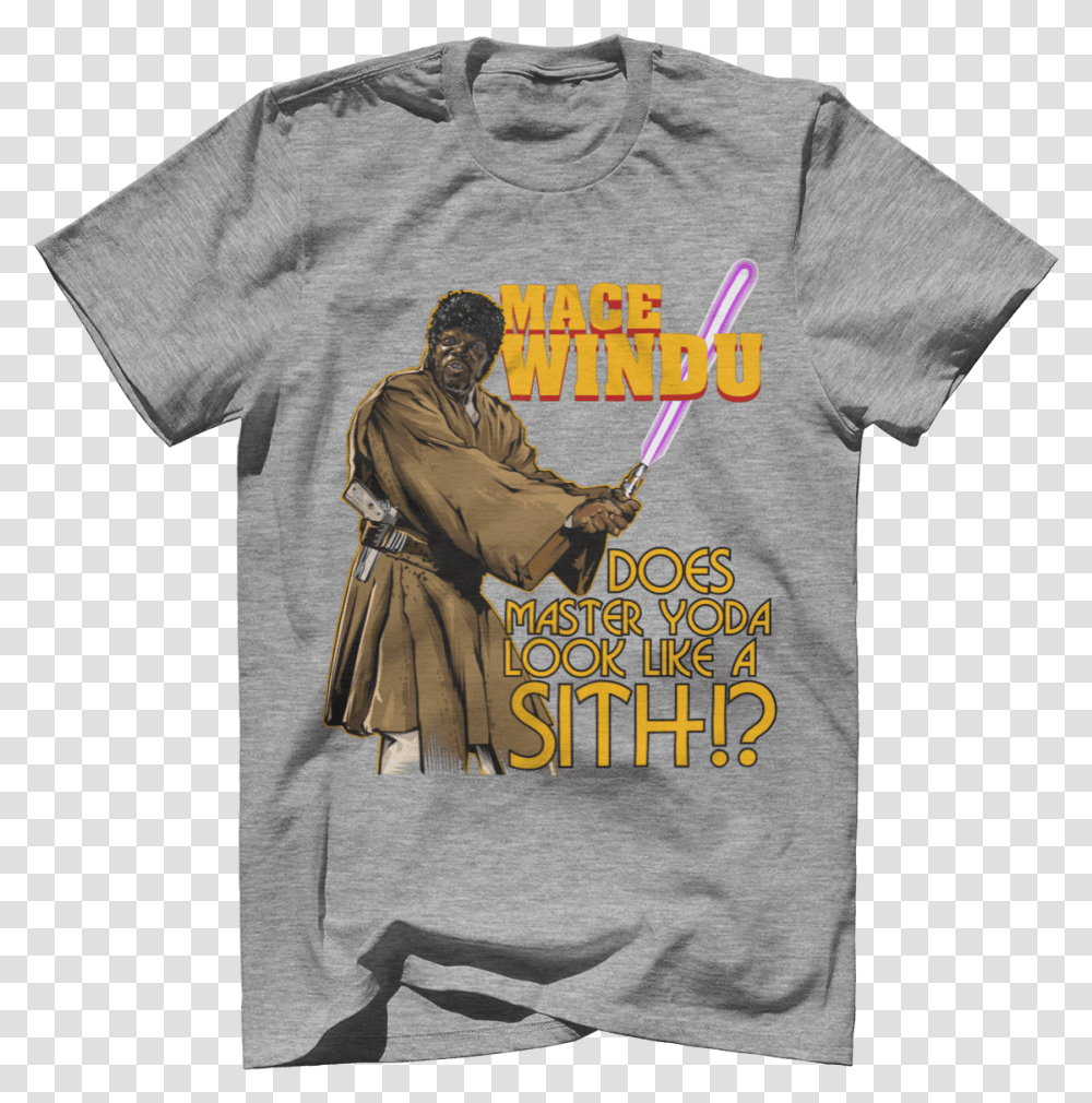 Mace Windu Pulp Fiction Does Master Yoda Look Like A Switzerland Canada T Shirt, Clothing, Apparel, Person, Human Transparent Png