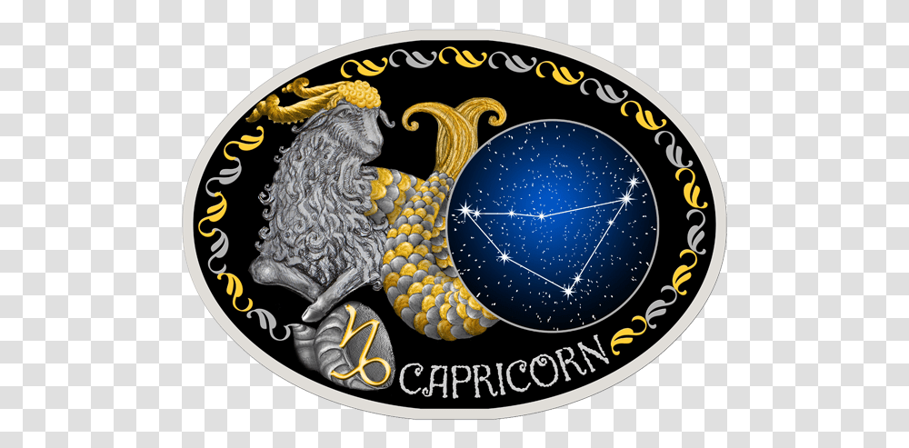 Macedonia 2014 10 Denars Capricorn Signs Of The Zodiac Circle, Logo, Trademark, Bird Transparent Png