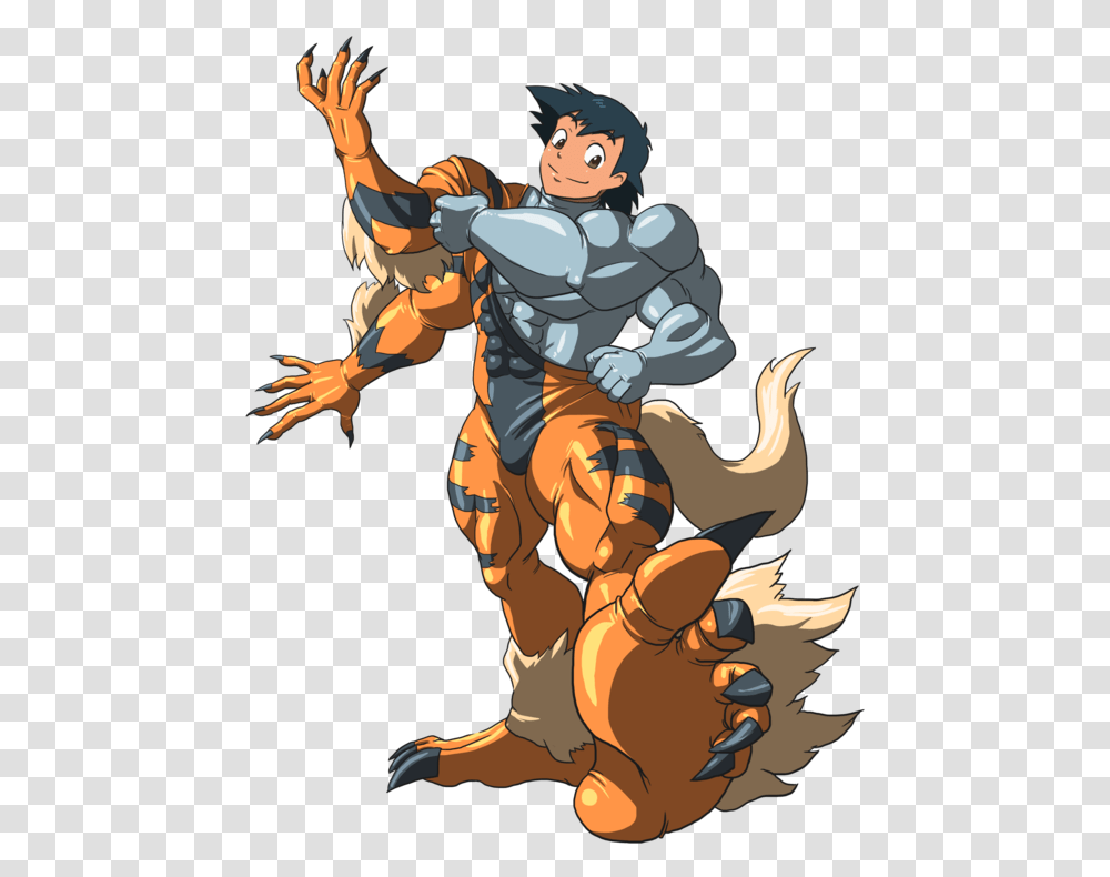 Machamp And Arcanine Suit 02 By Midorimushig Dab2vwn Ash Machamp Suit, Hand, Person, Human, Book Transparent Png