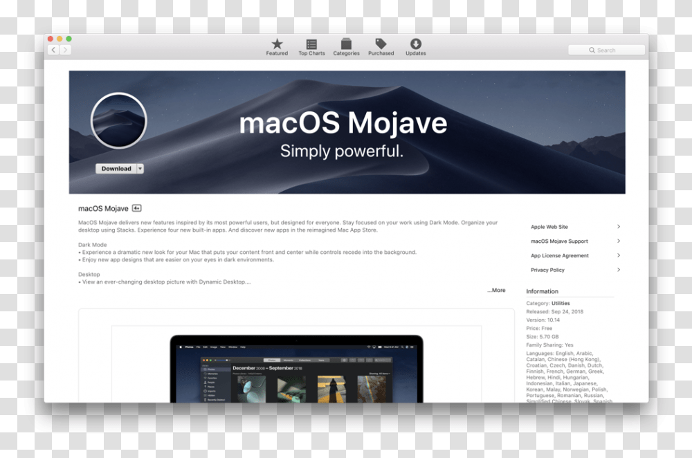 Macos Mojave Final App Store Mojave Download, File, Tablet Computer, Electronics, Webpage Transparent Png