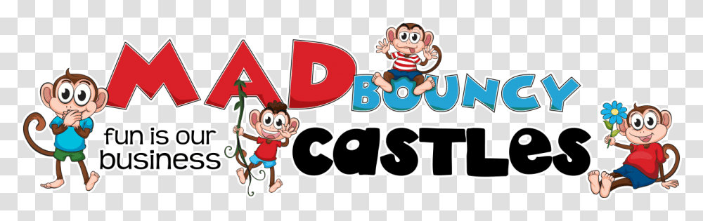 Mad Bouncy Castles Cartoon, Label, Logo Transparent Png