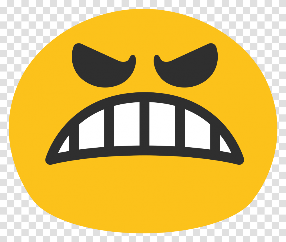 Mad Clipart Angry Emoticon Angry Face Emoji Android, Label, Text, Logo, Symbol Transparent Png