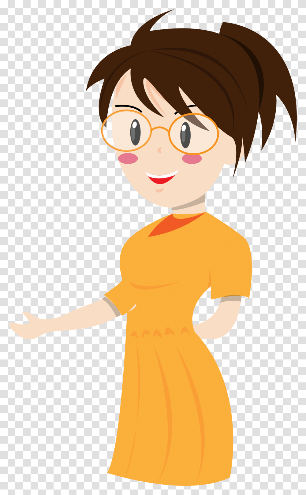 Mad Clipart Angry Male Teacher Woman Cartoon No Background, Person, Female, Dress Transparent Png