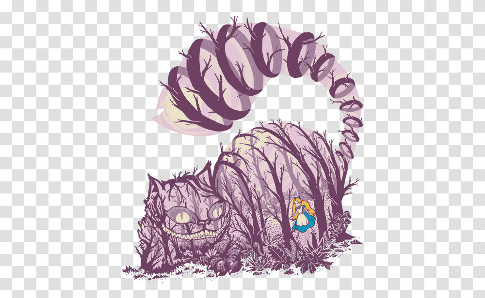 Mad Drawing Cheshire Cat Cheshire Cat Sticker, Plant, Purple, Doodle Transparent Png