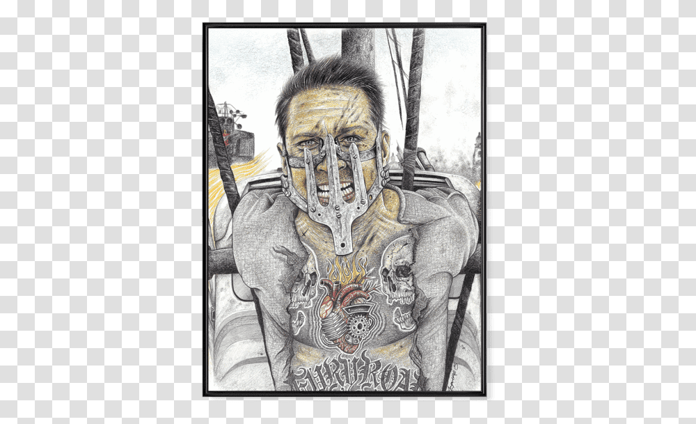 Mad Max Mask Tattoo, Person, Drawing, Skin Transparent Png