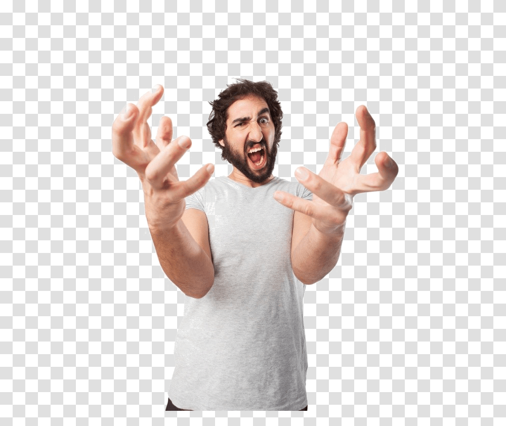 Mad Person, Hand, Face, Finger, Arm Transparent Png