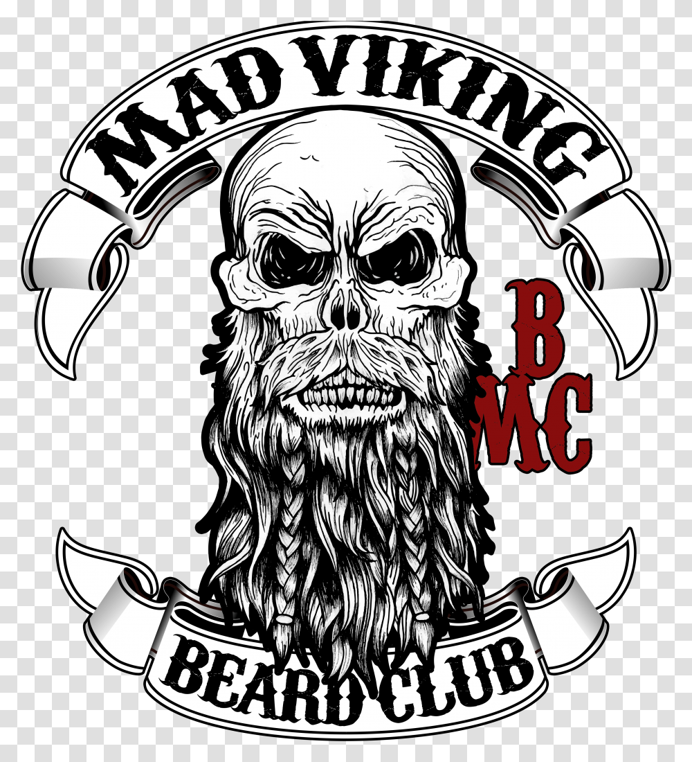Mad Viking Beard Co Logo, Trademark, Emblem, Badge Transparent Png