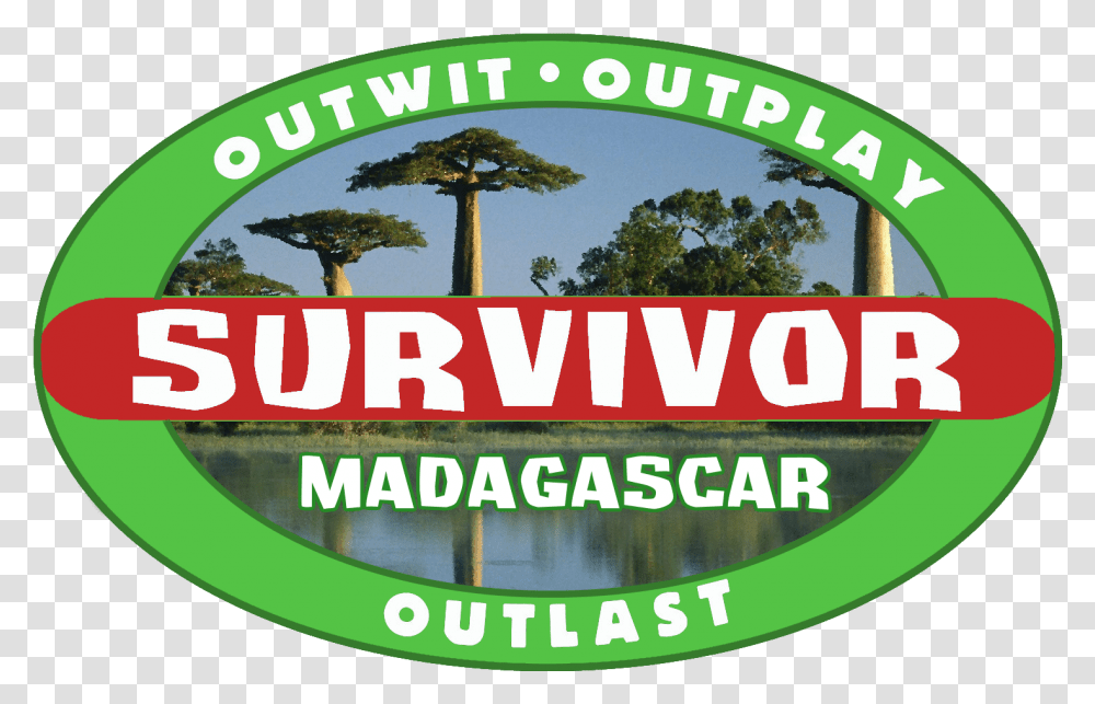 Madagascar Logo Survivor, Label, Word, Vegetation Transparent Png