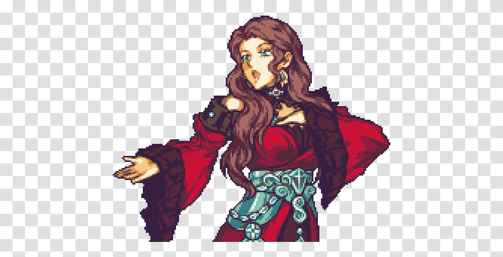 Made A Halfbody Gba Style Sprite Of Timeskip Dorothea Fire Emblem Pixel Art, Clothing, Apparel, Book, Costume Transparent Png