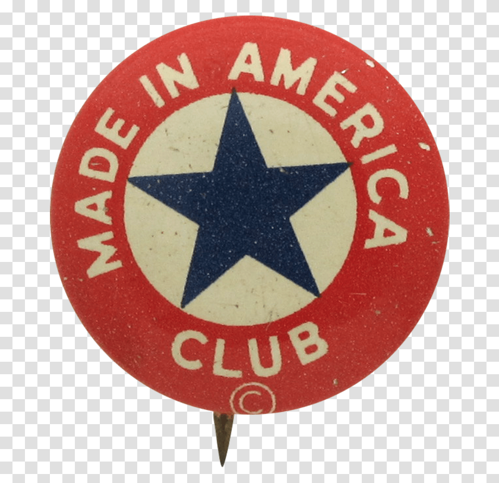 Made In America Club Button Museum Emblem, Logo, Trademark, Star Symbol Transparent Png