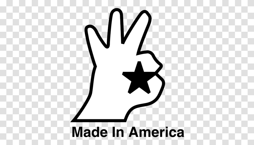Made In America Hand Symbol, Star Symbol, Stencil Transparent Png