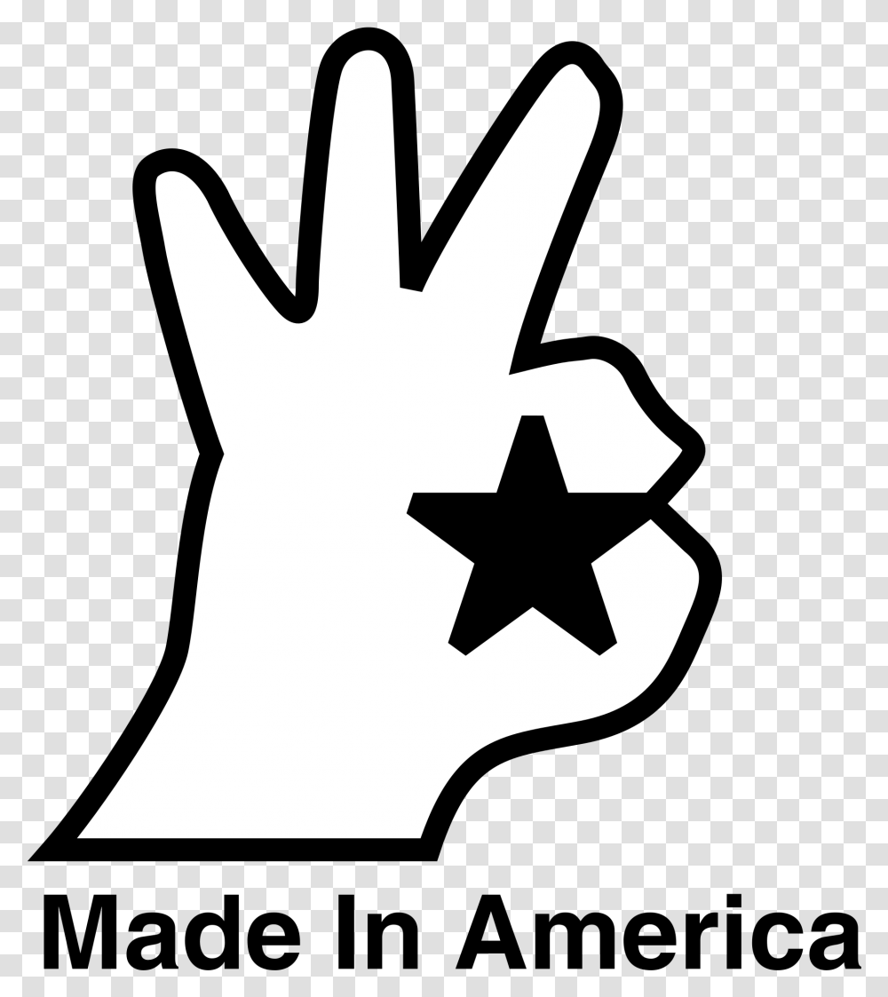 Made In America Logo Made In Usa Hand Logo, Star Symbol, Cross, Apparel Transparent Png