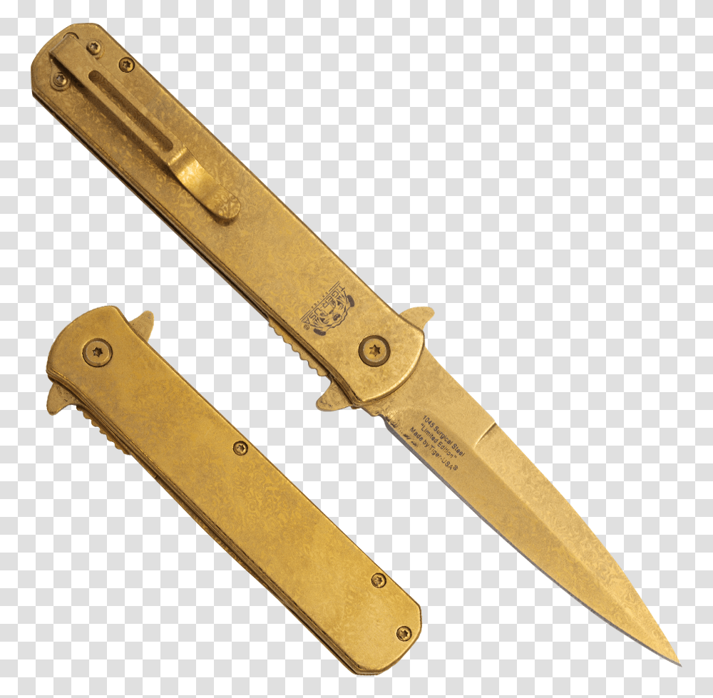 Made In The Usa Stamp Tiger Usa Stiletto Knife, Blade, Weapon, Weaponry Transparent Png