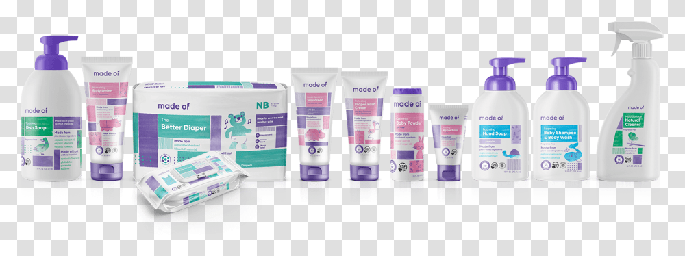 Made Of Our Story Baby Products Made Of Baby Products, Bottle, Lotion, Cosmetics, Toothpaste Transparent Png
