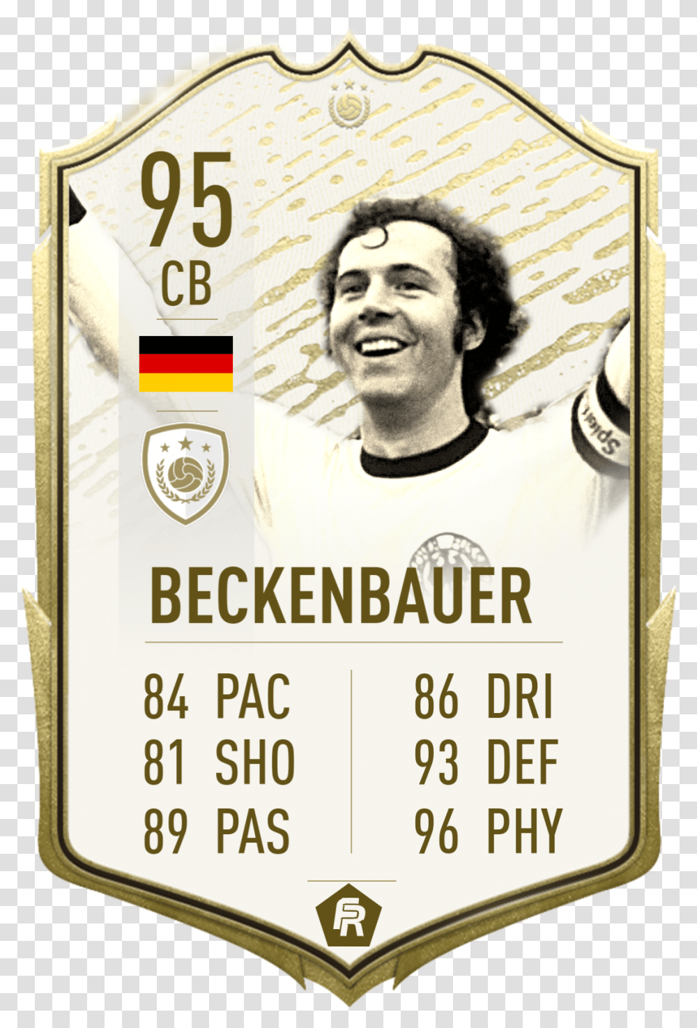 Made Prime Icon Moment Beckenbauer Le Tissier Icon Card, Text, Advertisement, Poster, Flyer Transparent Png