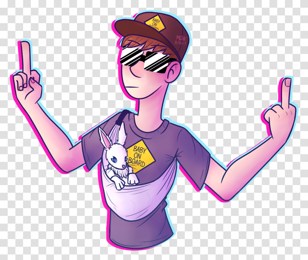 Made Some Fanart Of Pyrocynical And His New Son Rabbit Pyrocynical Fan Art Human, Person, Arm, Hand Transparent Png