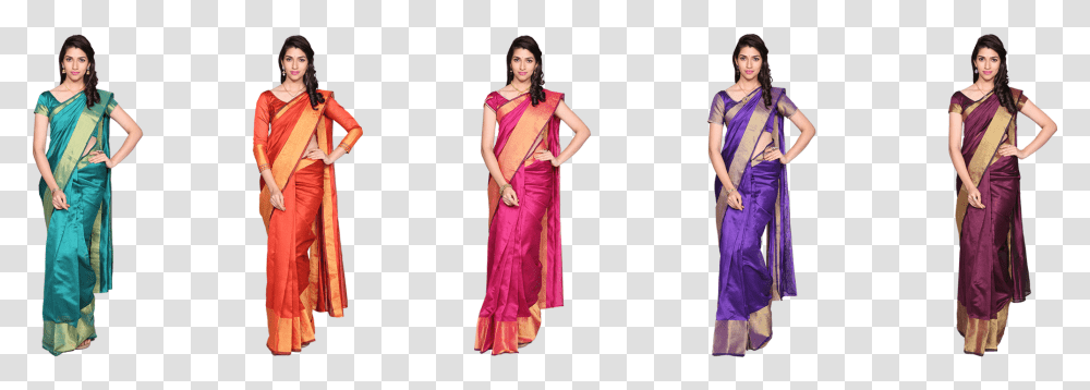 Madhuri 5 Cotton Silk Saree Sari, Apparel, Person, Human Transparent Png