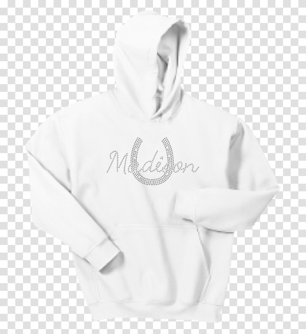 Madison Rhinestone White Hoodie, Apparel, Sweatshirt, Sweater Transparent Png