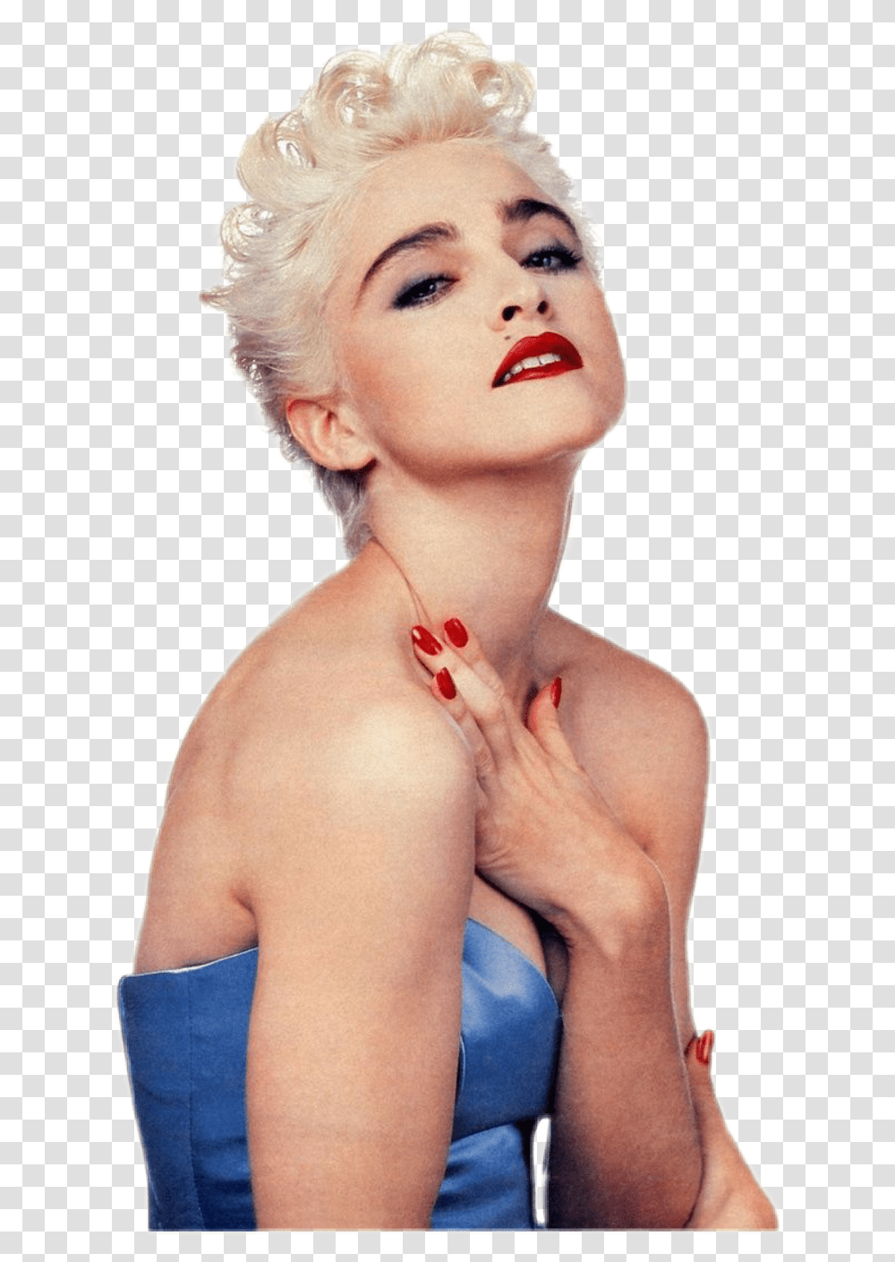 Madonna 80s Trublu Blue Music Idol Beauty Blondie Madonna True Blue Logo, Skin, Person, Shoulder, Face Transparent Png